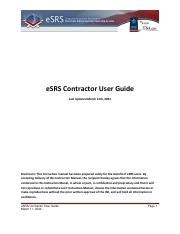 eSRS Contractor User Guide.